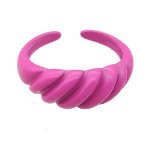 copper Rings with hotpink fire lacquered, adjustable, approx 8mm, 18mm dia [FN23836]