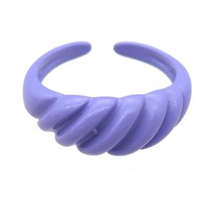 copper Rings with lavender fire lacquered, adjustable, approx 8mm, 18mm dia [FN23837]