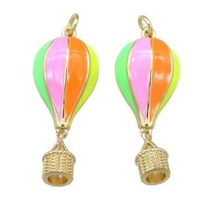 copper AirBallon pendant with Enamel, gold plated, approx 13-31mm [FN23907]