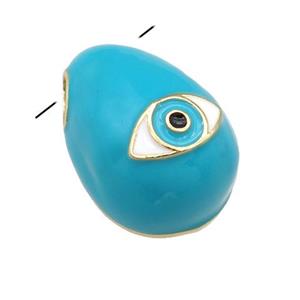 copper carapace pendant with Evil Eye, blue enamel, gold plated, approx 14-20mm [FN23921]
