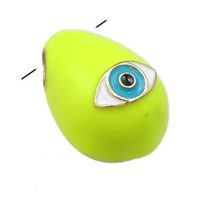 copper carapace pendant with Evil Eye, yellow enamel, gold plated, approx 14-20mm [FN23923]