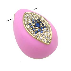 copper carapace pendant pave zircon with pink Enamel, gold plated, approx 15-20mm [FN23929]
