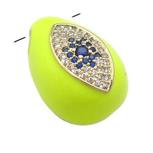 copper carapace pendant pave zircon with yellow Enamel, gold plated, approx 15-20mm [FN23931]
