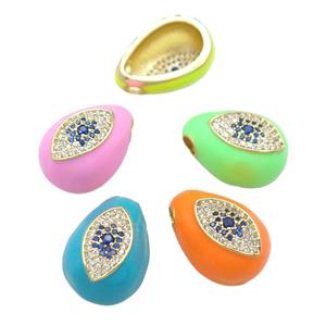 copper carapace charm pendant pave zircon with Enamel, gold plated, mixed, approx 15-20mm [FN23933]