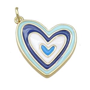 copper enamel heart pendant, gold plated, approx 20mm [FN23951]