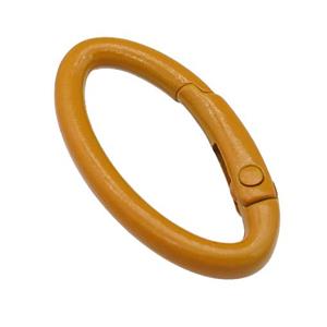 Alloy oval Carabiner Clasp with brown Lacquered Fired, approx 12-31mm [FN24137]