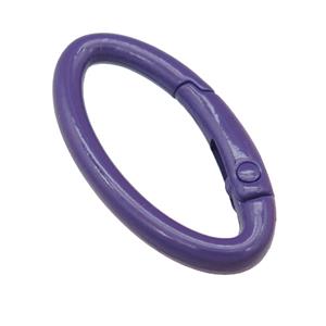 Alloy oval Carabiner Clasp with purple Lacquered Fired, approx 12-31mm [FN24138]