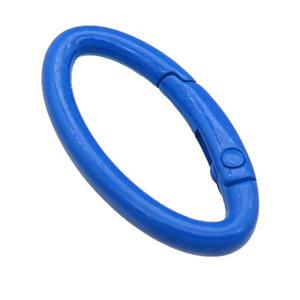 Alloy oval Carabiner Clasp with blue Lacquered Fired, approx 12-31mm [FN24140]