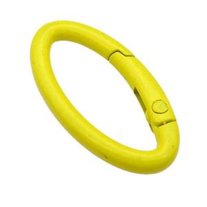 Alloy oval Carabiner Clasp with yellow Lacquered Fired, approx 12-31mm [FN24141]