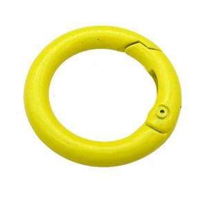 Alloy circle Carabiner Clasp with nenoYellow Lacquered Fired, approx 25mm [FN24151]
