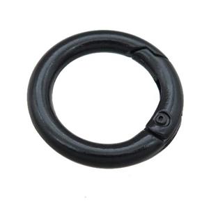Alloy circle Carabiner Clasp with black Lacquered Fired, approx 25mm [FN24153]