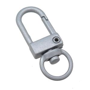 Alloy Carabiner Clasp with green Lacquered Fired, approx 12-33mm [FN24158]