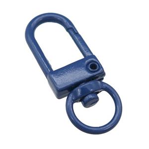Alloy Carabiner Clasp with navyblue Lacquered Fired, approx 12-33mm [FN24162]