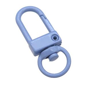 Alloy Carabiner Clasp with grayblue Lacquered Fired, approx 12-33mm [FN24164]