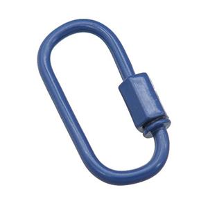 copper oval Carabiner Clasp with navyblue Lacquered Fired, approx 12-25mm [FN24167]