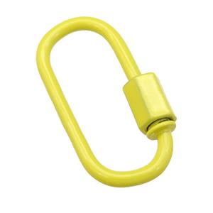 copper oval Carabiner Clasp with yellow Lacquered Fired, approx 12-25mm [FN24168]