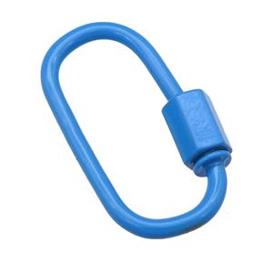 copper oval Carabiner Clasp with blue Lacquered Fired, approx 12-25mm [FN24169]