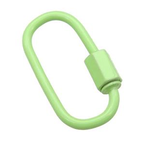 copper oval Carabiner Clasp with olive Lacquered Fired, approx 12-25mm [FN24171]