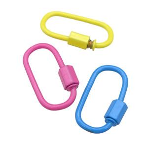 copper oval Carabiner Clasp with Lacquered Fired, mixed color, approx 12-25mm [FN24177]