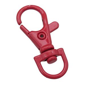 Alloy Lobster Clasp with red Lacquered Fired, approx 13-35mm [FN24191]