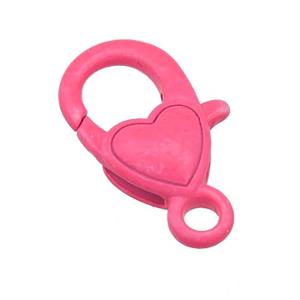 Alloy Lobster Clasp with pink Lacquered Fired, approx 10-21mm [FN24195]