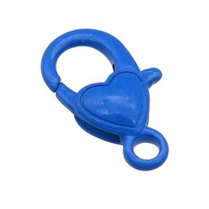 Alloy Lobster Clasp with blue Lacquered Fired, approx 10-21mm [FN24198]