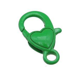 Alloy Lobster Clasp with green Lacquered Fired, approx 10-21mm [FN24199]
