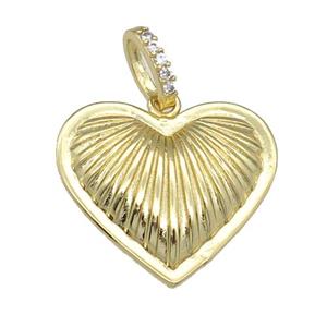 copper heart pendant, gold plated, approx 22-24mm [FN24203]
