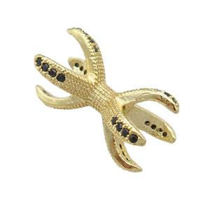 Copper Beads Holder Pave Zircon Gold Plated, approx 8-20mm [FN24532]