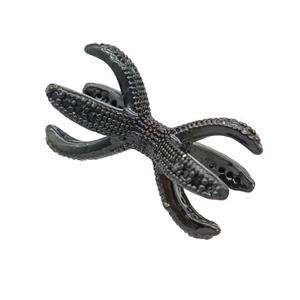 Copper Beads Holder Pave Zircon Black Plated, approx 8-20mm [FN24533]