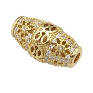 copper rice beads pave zircon, black plated, approx 10-17mm, 2.5mm hole [FN24591]