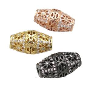 copper rice beads pave zircon, mixed, approx 10-17mm, 2.5mm hole [FN24593]