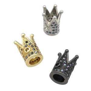 copper Crown beads pave zircon, mixed, approx 8-12mm [FN24602]