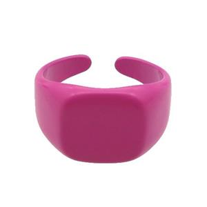 copper Ring with hotpink fire Lacquered, approx 12mm, 18mm dia [FN24828]