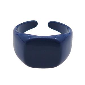 copper Ring with navyblue fire Lacquered, approx 12mm, 18mm dia [FN24830]