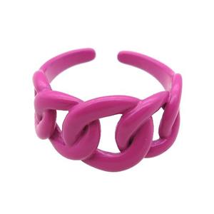 copper Ring with hotpink fire Lacquered, approx 12mm, 18mm dia [FN24840]
