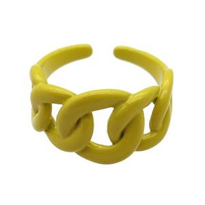 copper Ring with yellow fire Lacquered, approx 12mm, 18mm dia [FN24842]