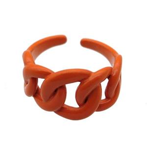 copper Ring with orange fire Lacquered, approx 12mm, 18mm dia [FN24844]