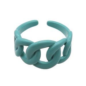 copper Ring with teal fire Lacquered, approx 12mm, 18mm dia [FN24845]