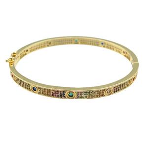 copper Bangle paved zircon, gold plated, approx 53-60mm [FN24849]