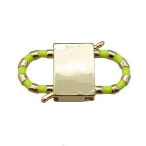 copper Clasp with yellow enamel, gold plated, approx 15-27mm [FN24902]