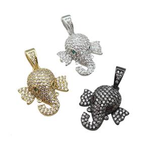 copper Elephant paved zircon, mixed, approx 20mm [FN24950]