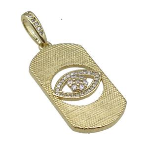 copper Eye pendant paved zircon, gold plated, approx 18-30mm [FN24967]