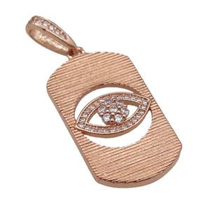 copper Eye pendant paved zircon, rose gold, approx 18-30mm [FN24968]