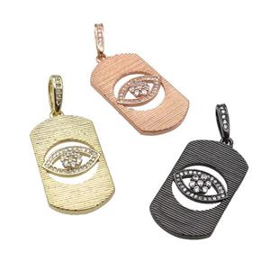 copper Eye pendant paved zircon, mixed, approx 18-30mm [FN24970]