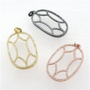 copper Tortoise pendant paved zircon, mixed, approx 28-42mm [FN25058]