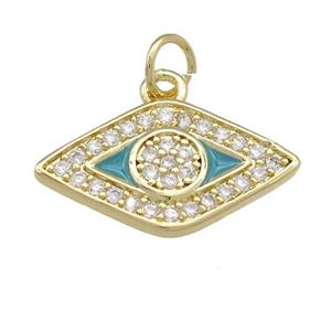 copper Eye pendant paved zircon, gold plated, approx 10-20mm [FN25137]