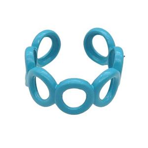 copper Ring with blue fire lacquered, approx 9mm, 17mm dia [FN25152]