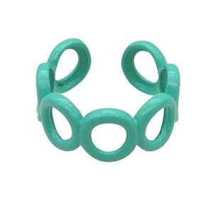 copper Ring with green fire lacquered, approx 9mm, 17mm dia [FN25153]