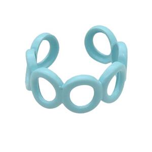 copper Ring with lt.blue fire lacquered, approx 9mm, 17mm dia [FN25154]